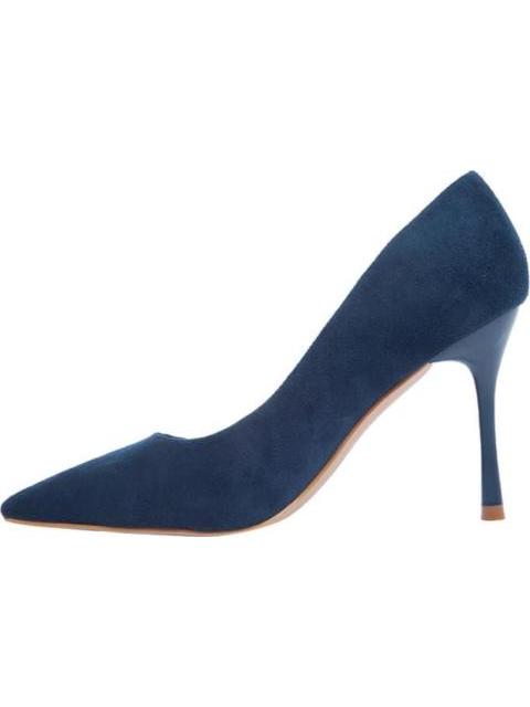 ZAPATILLA ANTE TACON MEDIO AZUL YAELI