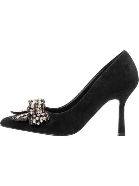 ZAPATILLA CON MOÑO TACON ALTO NEGRO THALIA SODI