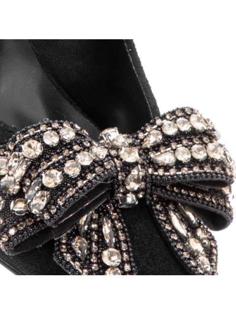 ZAPATILLA CON MOÑO TACON ALTO NEGRO THALIA SODI