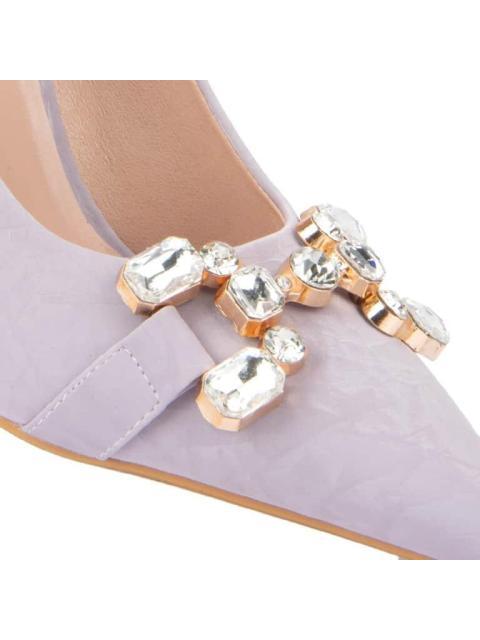 ZAPATILLA CON HERRAJE TACON ALTO LILA THALIA SODI