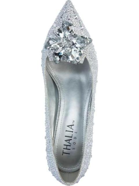 ZAPATILLA CON PEDRERIA PLATA THALIA SODI