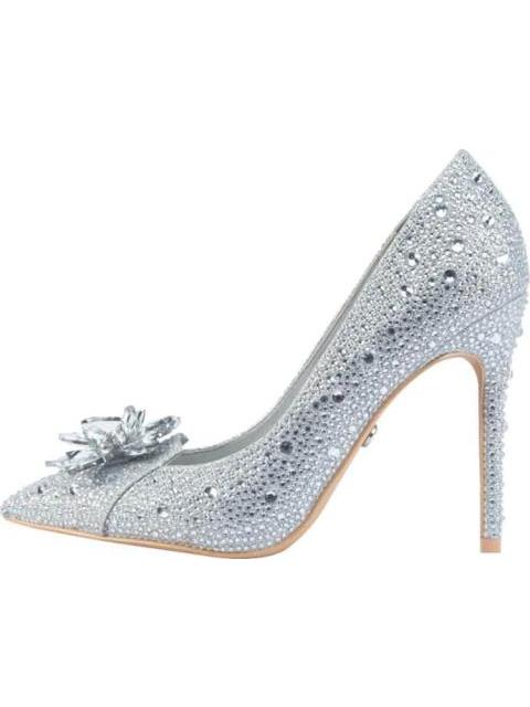 ZAPATILLA CON PEDRERIA PLATA THALIA SODI