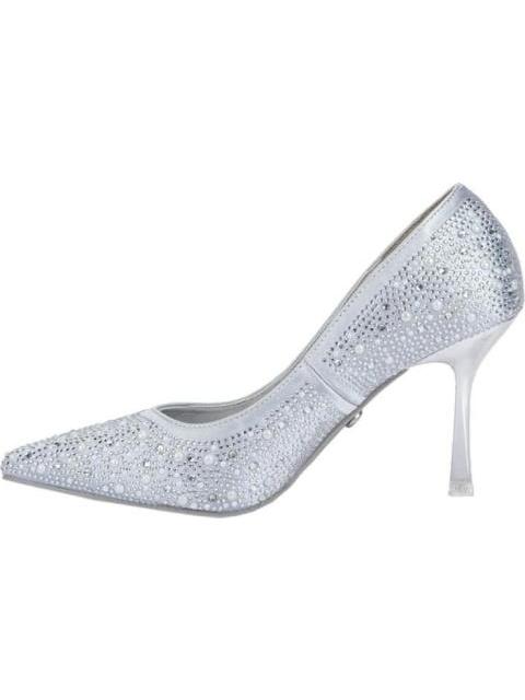 ZAPATILLA CON PEDRERIA PLATA THALIA SODI