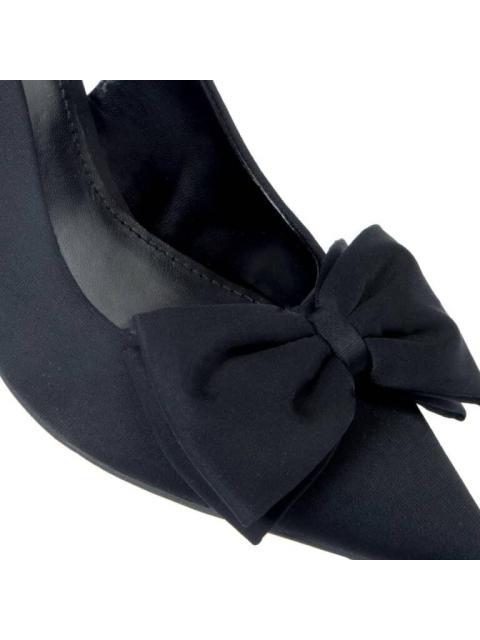 ZAPATILLA DESTALONADA CON MOÑO NEGRO YAELI FASHION