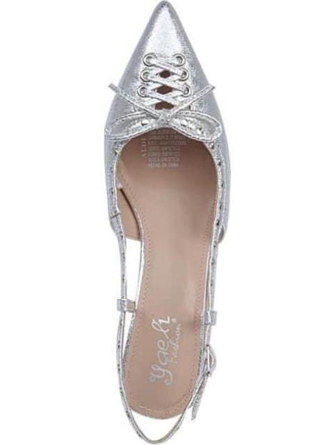 ZAPATILLA DESTALONADA CON MOÑO PLATA YAELI FASHION
