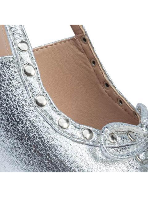 ZAPATILLA DESTALONADA CON MOÑO PLATA YAELI FASHION