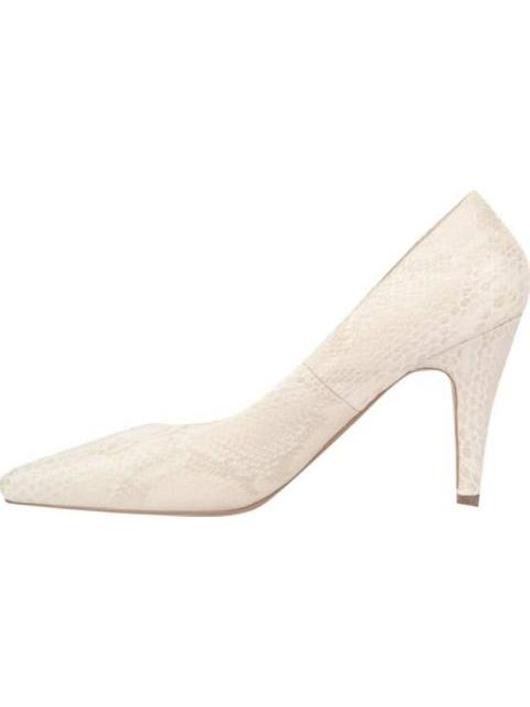 ZAPATILLA GRABADA TACON ALTO BEIGE/HUESO YAELI FASHION