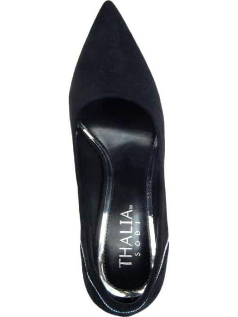 ZAPATILLA TACON ALTO CROMADO NEGRO THALIA SODI