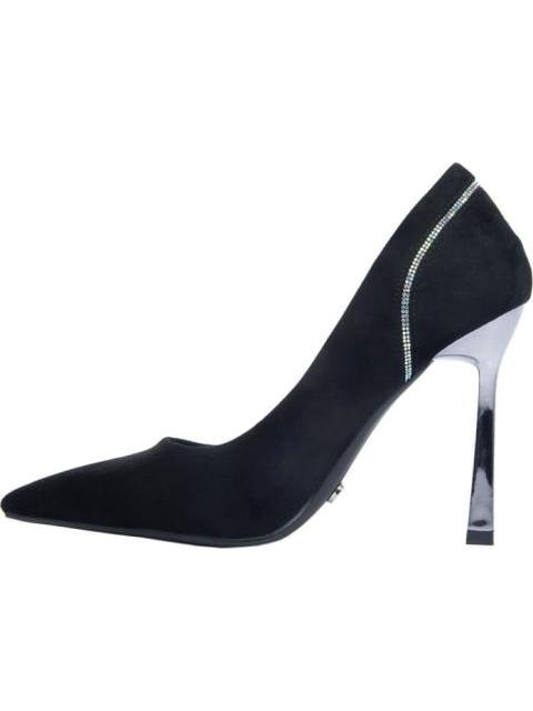 ZAPATILLA TACON ALTO CROMADO NEGRO THALIA SODI