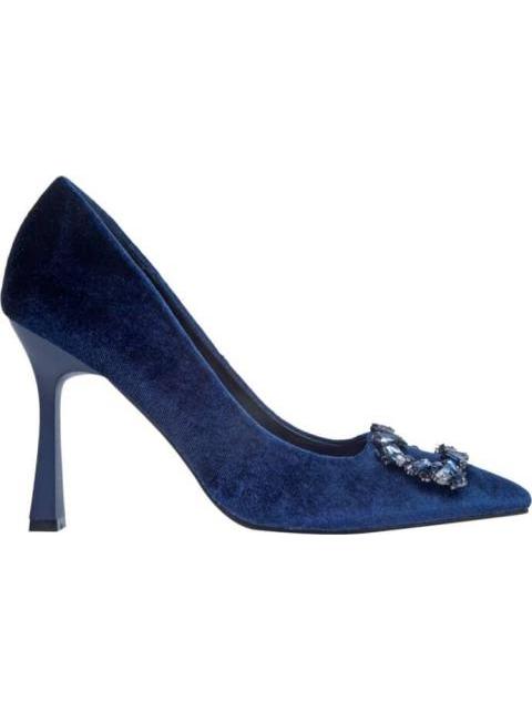 ZAPATILLA TERCIOPELO CON HERRAJE AZUL MOLTO BELLO