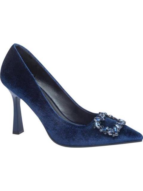 ZAPATILLA TERCIOPELO CON HERRAJE AZUL MOLTO BELLO