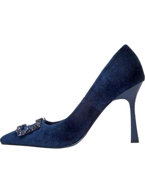 ZAPATILLA TERCIOPELO CON HERRAJE AZUL MOLTO BELLO