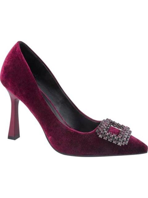 ZAPATILLA TERCIOPELO CON HERRAJE VINO MOLTO BELLO