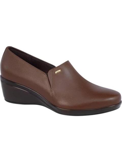 ZAPATO DE PIEL CON CUÑA CAFE FLEXI