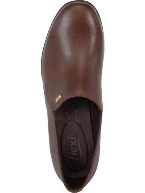 ZAPATO DE PIEL CON CUÑA CAFE FLEXI