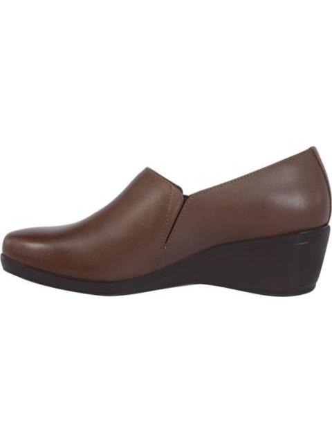 ZAPATO DE PIEL CON CUÑA CAFE FLEXI