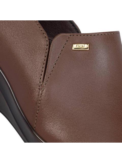 ZAPATO DE PIEL CON CUÑA CAFE FLEXI