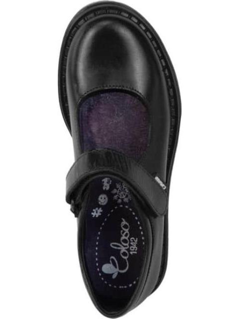 ZAPATO ESCOLAR DE PIEL NEGRO COLOSO